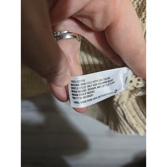 Vtg Y2k Mossimo Supply Co Tan Open Knit Long Sleeve Pullover Sweater Woman Large - Picture 4 of 4